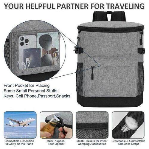 17L 30 Cans Cooler Backpack Large Capacity Lunch Backpack