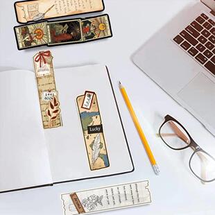 Theme Reading Vintage Laptop Posters Cartoon Bookmark 30PCS