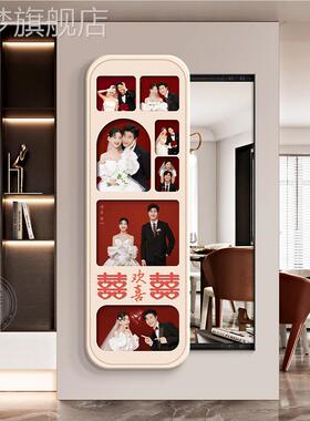 网红定制穿婚纱照装全身镜画饰玄隐子画卧镜室衣镜隐藏式关推形拉