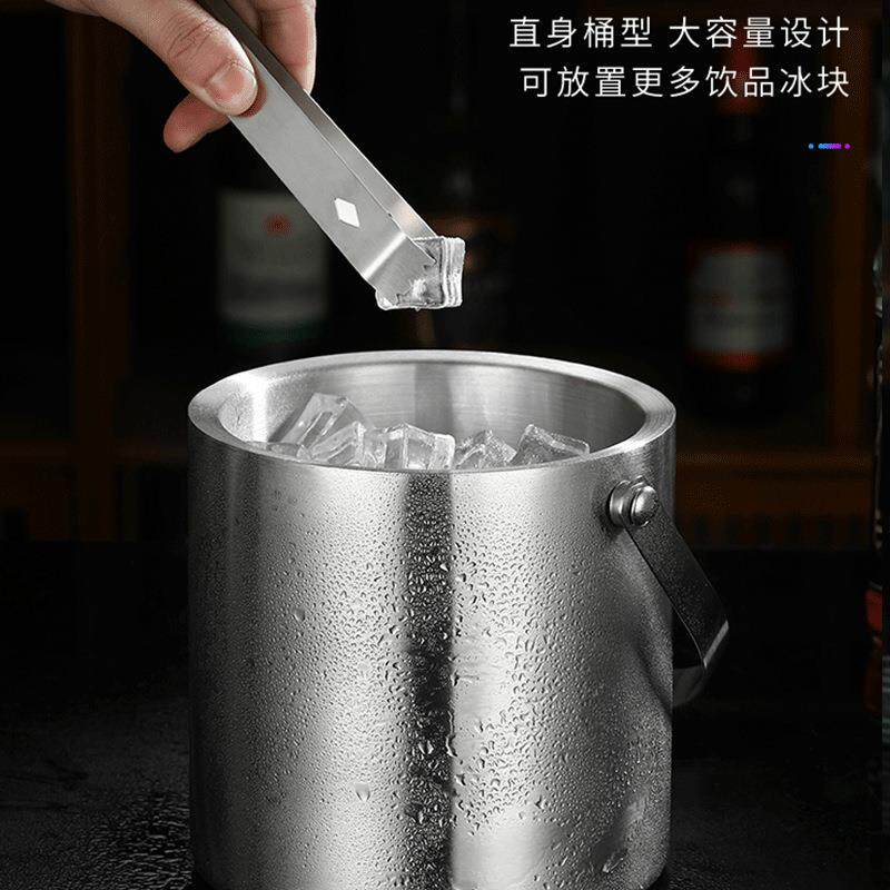 04不锈钢冰桶双层保温保冷高颜值KTV香槟红酒啤酒冰粒冰块桶家用