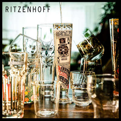 德国进口Ritzenhoff瑞森哈夫 水晶玻璃黑标啤酒杯子黑啤酒皮尔森