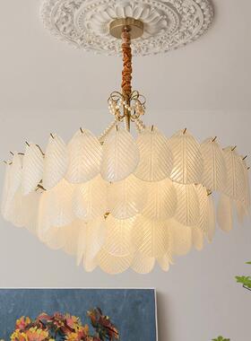 法式厅吊灯水复古贝简约浪漫餐厅晶奶油客风主卧室灯具轻奢T-D906