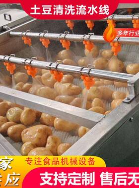 土豆平行毛辊清洗机304不锈钢莲雾毛辊清洗机商用枇杷毛刷清洗机