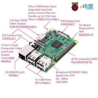 4代4BRaspberryPi4BModel3B+板载3B/3B+/4B