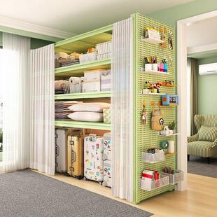 家用钢制多层落地式收纳层架洞洞板书架可升降超市快递货架置物架