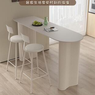 轻奢岩板吧台桌家用客厅厨房边隔断吧台阳台靠墙垭口小户型高脚桌