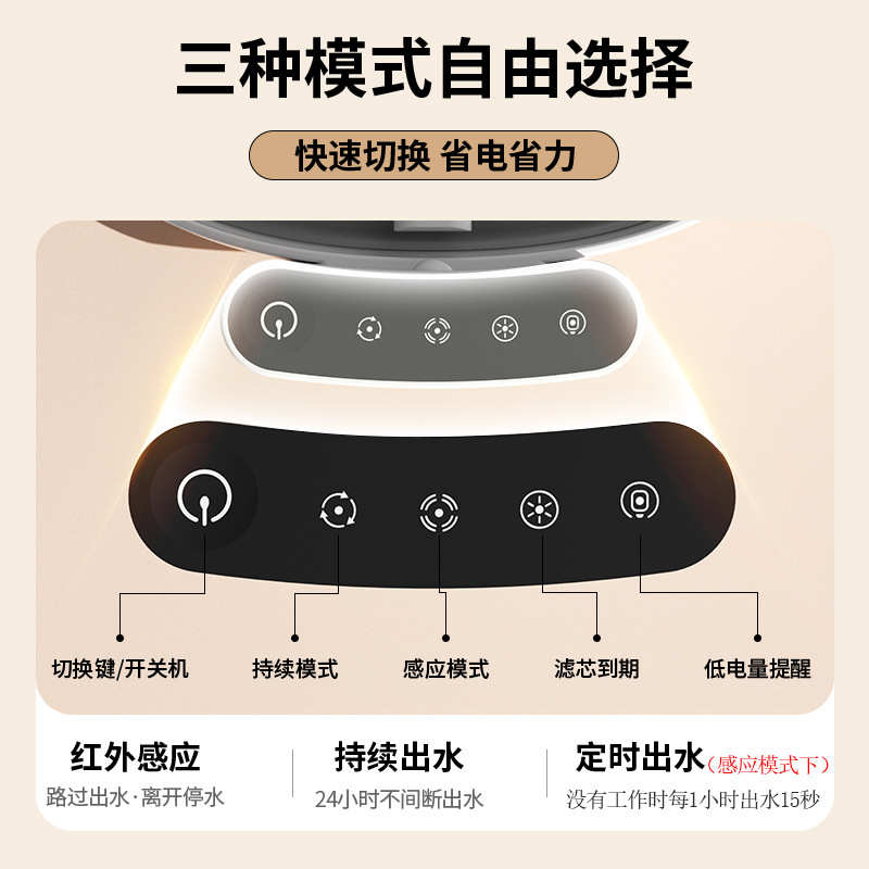 宠物饮水机无线不插电智能自动喂水器循环过滤水质猫咪狗狗饮水器