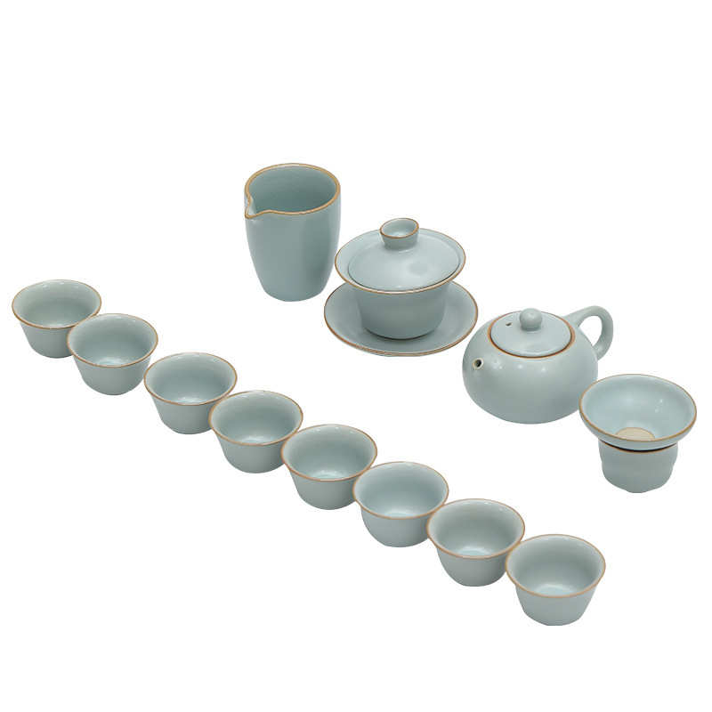 德化汝窑茶具套装整套功夫茶具茶壶全套高端可养天青色轻奢伴手礼