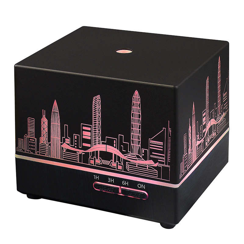 厂家直供家用加湿器550ML木纹香薰机小型加湿器卧室静音加湿器