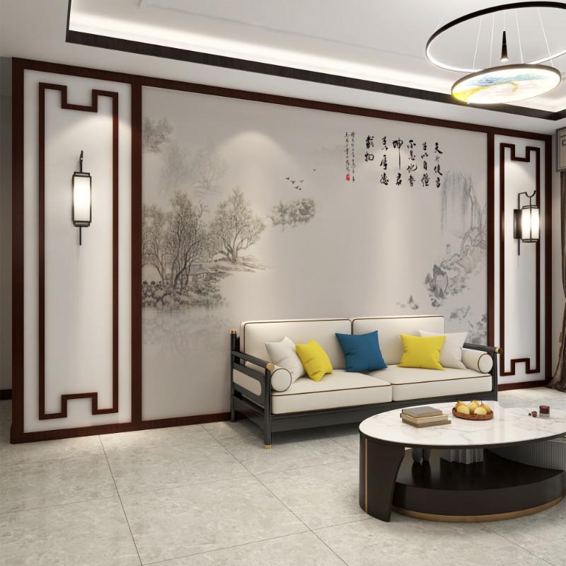 中式水墨山水壁画电视背景墙壁纸客厅影视墙沙发墙纸卧室背景墙布