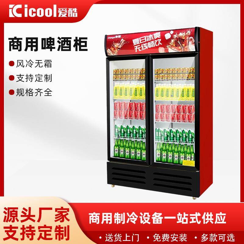 饮料展示柜商超立式冰柜单双门超市冷柜啤酒保鲜饮品冷藏柜加工