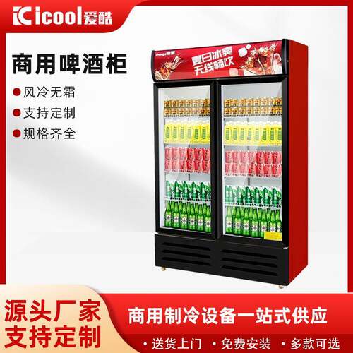 饮料展示柜商超立式冰柜单双门超市冷柜啤酒保鲜饮品冷藏柜加工