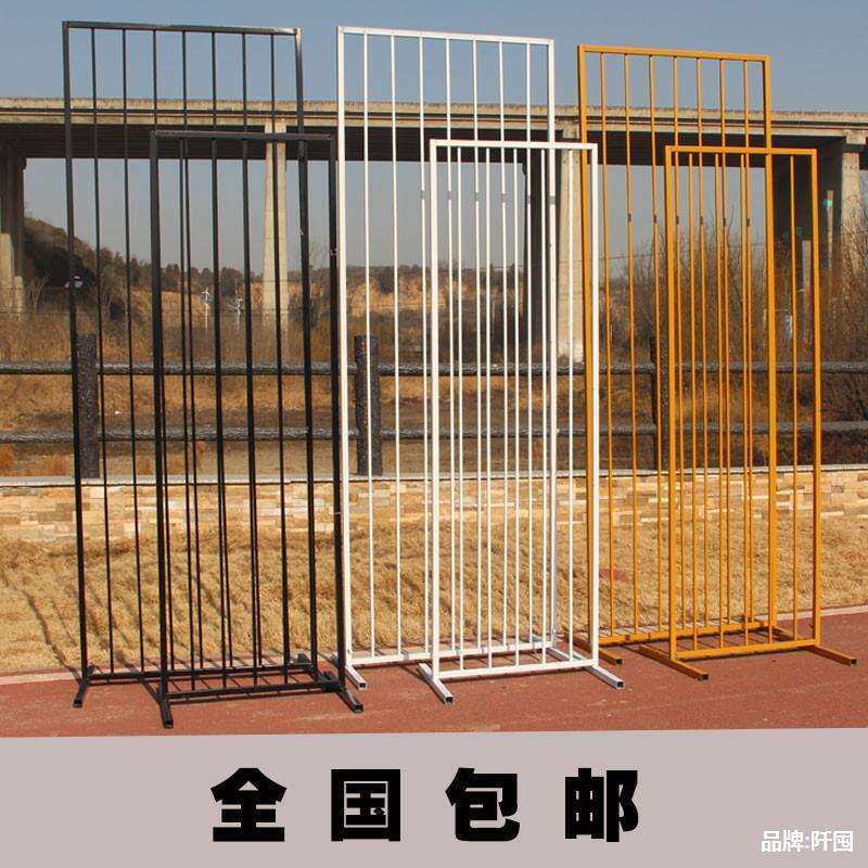 新款婚庆道具铁艺方框线条屏风婚礼舞台背景装饰橱窗几何花架摆件