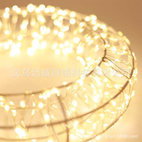 D跨境花新款LE暖环圆环小灯室内UGL外氛围装饰灯串节彩日圣诞铁艺