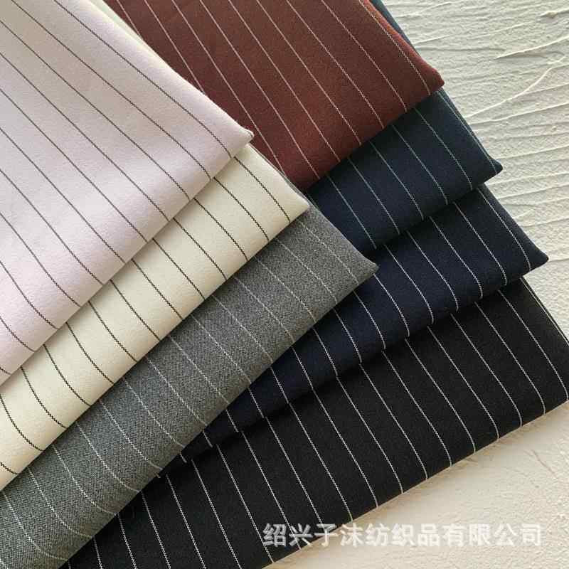TR色织Lolita梭织条纹西装套装裙子竖条工作服酒店羽绒服面料比甲