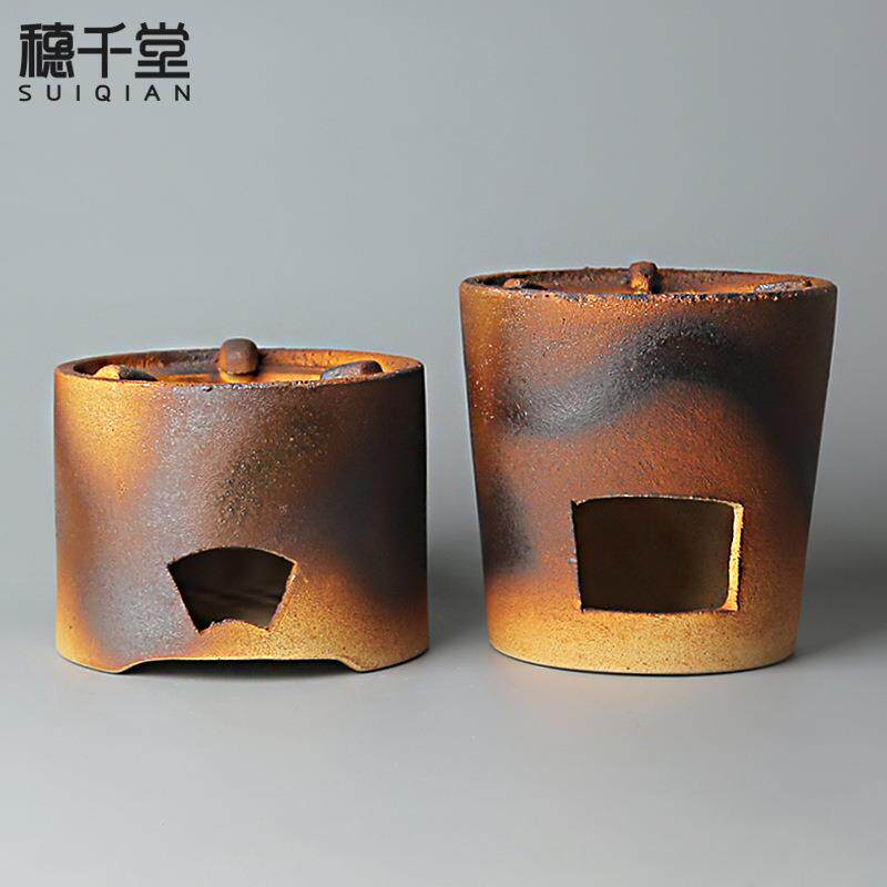 穗千堂柴烧碳炉围炉煮茶炭火炉龙眼果木炭煮茶炉手工匣钵粗陶风炉