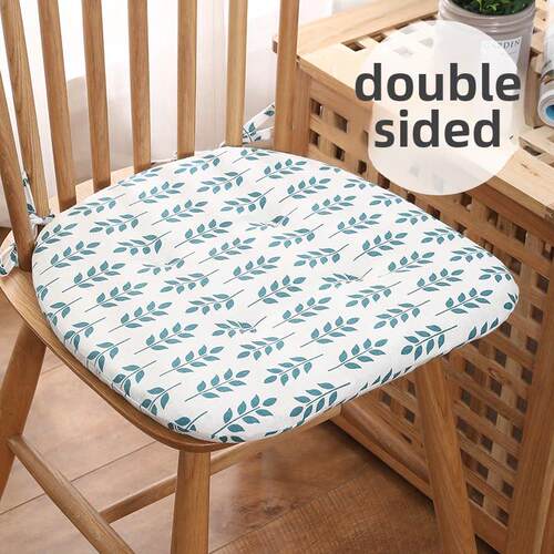 加厚双面棉麻餐桌椅子垫透气布艺餐椅垫坐垫四季通用垫子绑带防滑