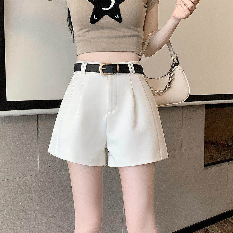RoujeDsyle西装短裤女夏季新款今年流行爆款白色裤子高腰显瘦靴裤