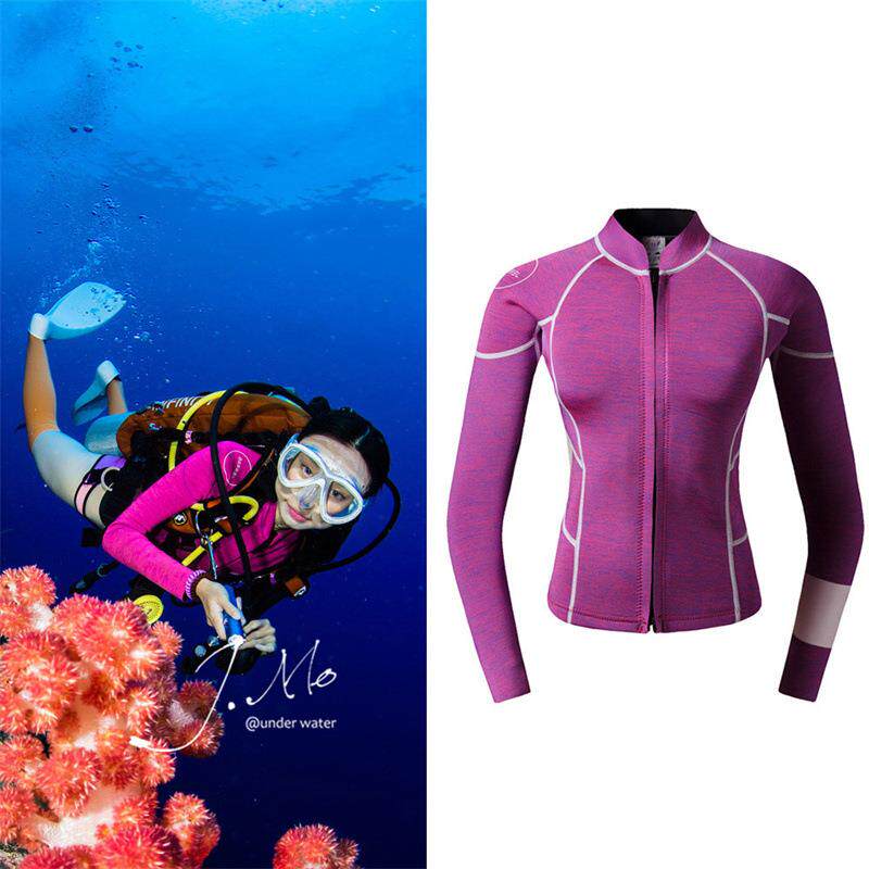 新款直销2mm潜水服女防晒潜水衣长款深潜湿衣浮潜潜水服分体保暖