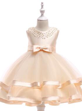 baby girl satin princess dress little host performance dress