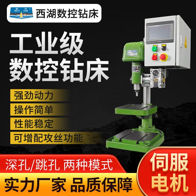 西湖伺服全自动数控台钻钻攻一体机多轴十字工作台转台分度免编程