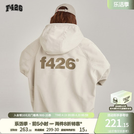 F426店国潮牌春季美式情侣宽松工装连帽后背LOGO夹克外套