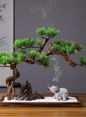 正品新中摆式枯山水办公室面摆件客厅玄桌关意风化木禅创意家居装