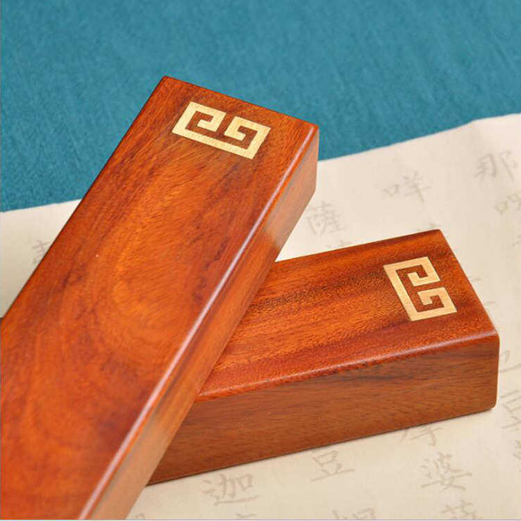 红木镇尺书法镇纸黑檀实木光面镇尺压尺镶铜雕刻文房摆件毛笔压纸,文具电教/文化用品/商务用品,文房四宝,淘宝优惠券,粉丝福利购,淘宝优惠卷