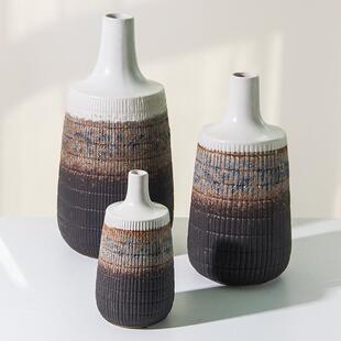 乐梦陶瓷花瓶北欧细颈大中小号花插摆件民宿样板房装饰家居花盆