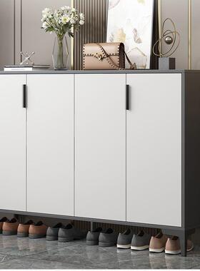 轻奢奶油白鞋柜户台门入口式高级落地法鞋架子网红玄关柜阳UKB隔