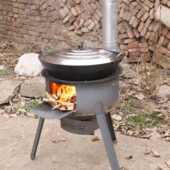 农村烧水做饭柴火炉 三角炉 户外可移动野餐炉一体式 多功能升级款