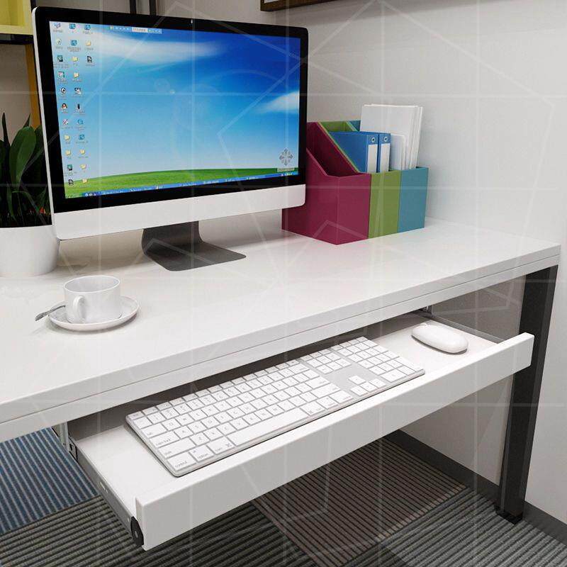 电脑桌下键盘托架托板木质托盘吊装二节加厚滑轨抽屉架滑鼠架