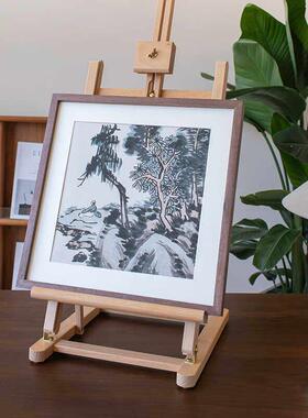 实木画框装裱相框架挂墙8k开4K海报外框拼图展示直角胡桃打印裱