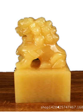 批发米黄玉狮子印章摆件玉器玉石狮子玉玺姓名书画书法藏书工艺品