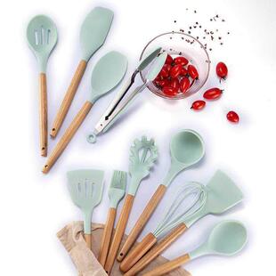frying set Silicone stir spoon kitchen slotted spatula pan