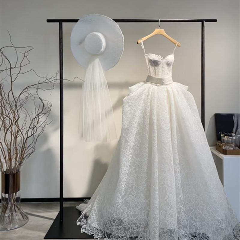 黑色落地婚纱展示架礼服架子汉服挂衣架中式秀禾陈列货架头纱挂杆