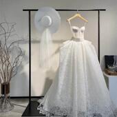 黑色落地婚纱展示架礼服架子汉服挂衣架中式 秀禾陈列货架头纱挂杆