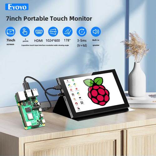 EYOYO 3.5/5/7/10寸树莓派显示器触摸屏显示器工控机小显示屏副屏