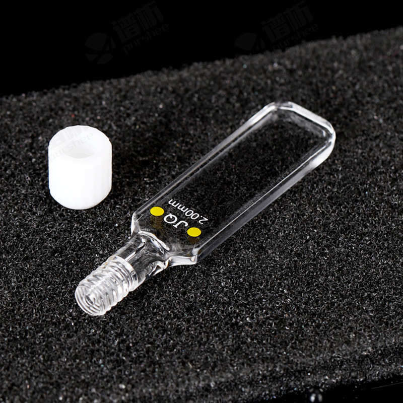 2mm螺口密闭式石英比色皿光胶一体耐高温耐腐蚀 jgs1材质