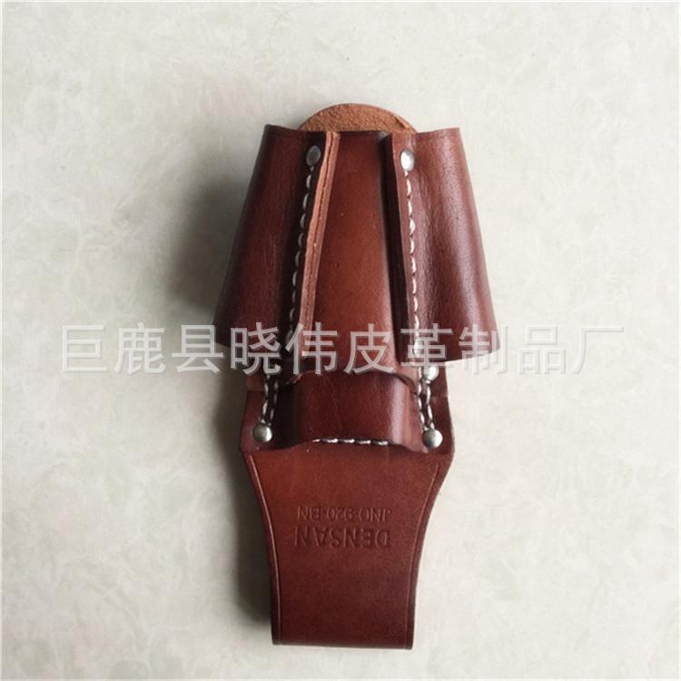 新款直销牛皮电工钳套四联牛皮工具腰包牛皮多功能牛皮工具包工厂