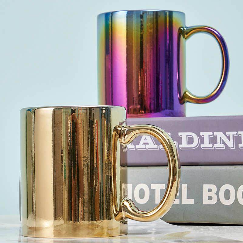 电镀瓷杯量马克电镀杯马克陶瓷杯电镀杯子从优瓷杯陶瓷七彩陶大陶