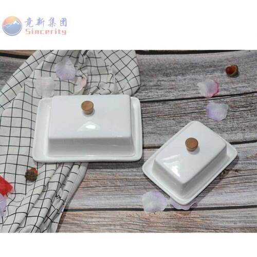 Ceramic butter saucer fruit dish with cover small fruit dish
