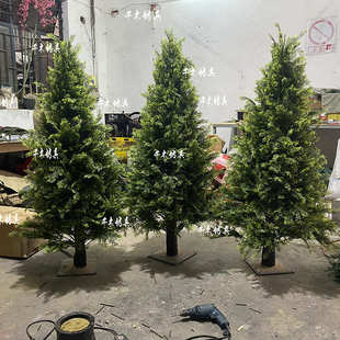 仿真松柏树塔柏塔形树塑胶侧柏崖柏树A字形柏树盆景装饰摆件