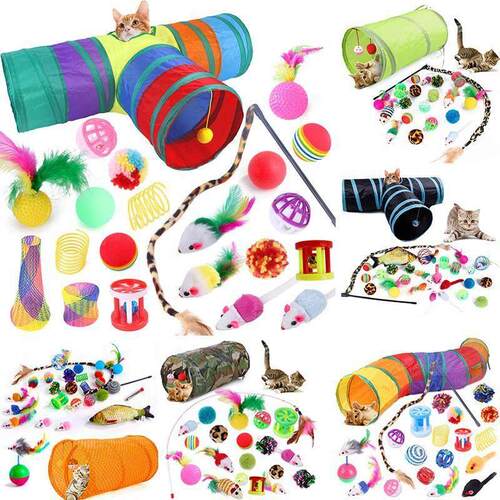 Pets Toys Mouse Shape Balls Foldable Cat Kitten Play Tunne