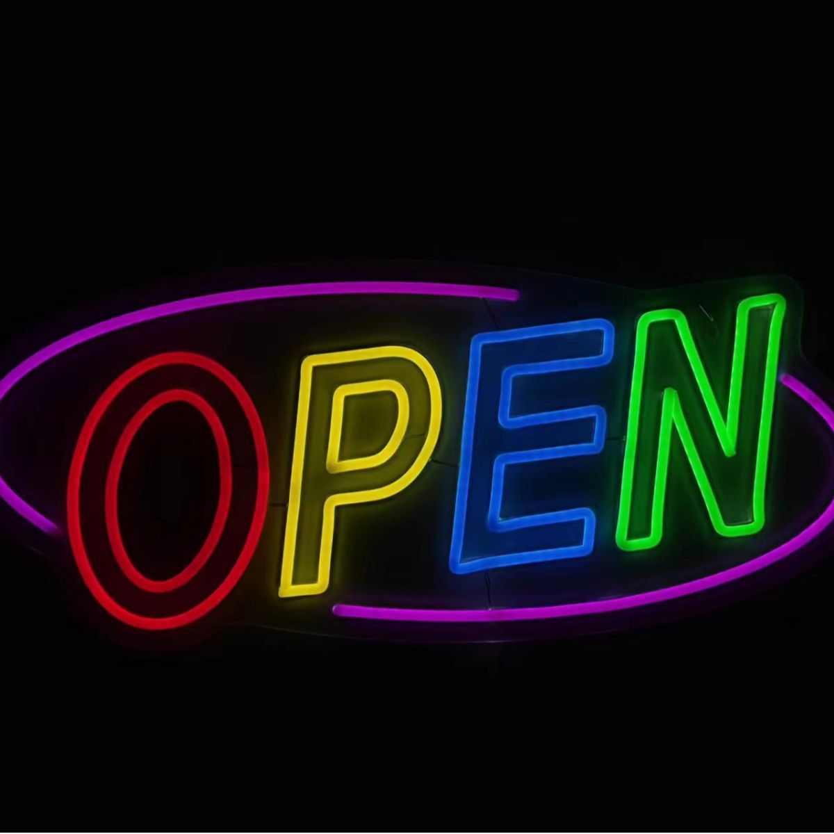 open创意led氛围灯霓虹灯可定制 零售批发柔性灯店面广告背景装饰