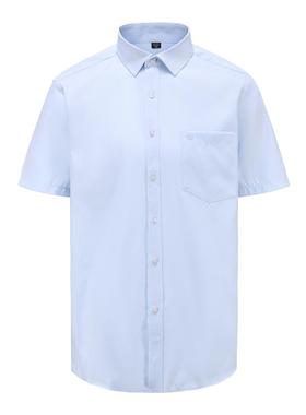 正品0224高品质兴淡业银行行服衬衫业男兴行服长短袖蓝色斜条工装