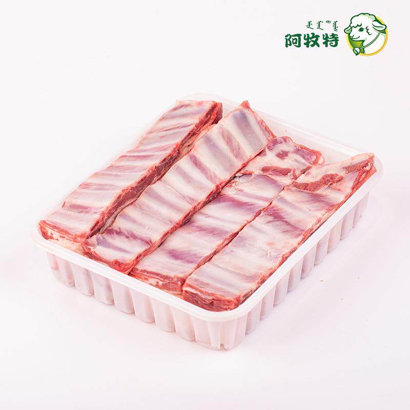 阿牧特羔羊条排2斤原切内蒙冷冻羊肋排新鲜带骨生羊寸排烧烤食材