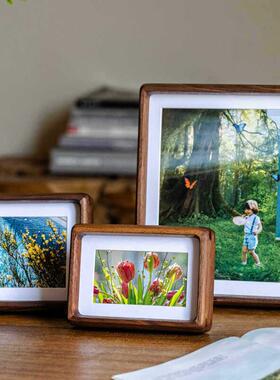 实木相框圆角木质摆台6寸7 8 10寸A4洗照片相册框架高级挂墙