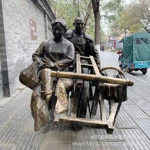 户外锻铜铸铜人物雕塑古代人民生活主题公园装 饰品摆件