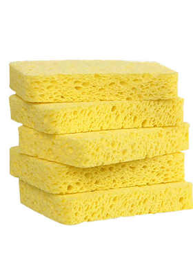 庄太太【蓝色波浪形5片装厚度2.5cm】木浆清洁海绵擦T-9508B